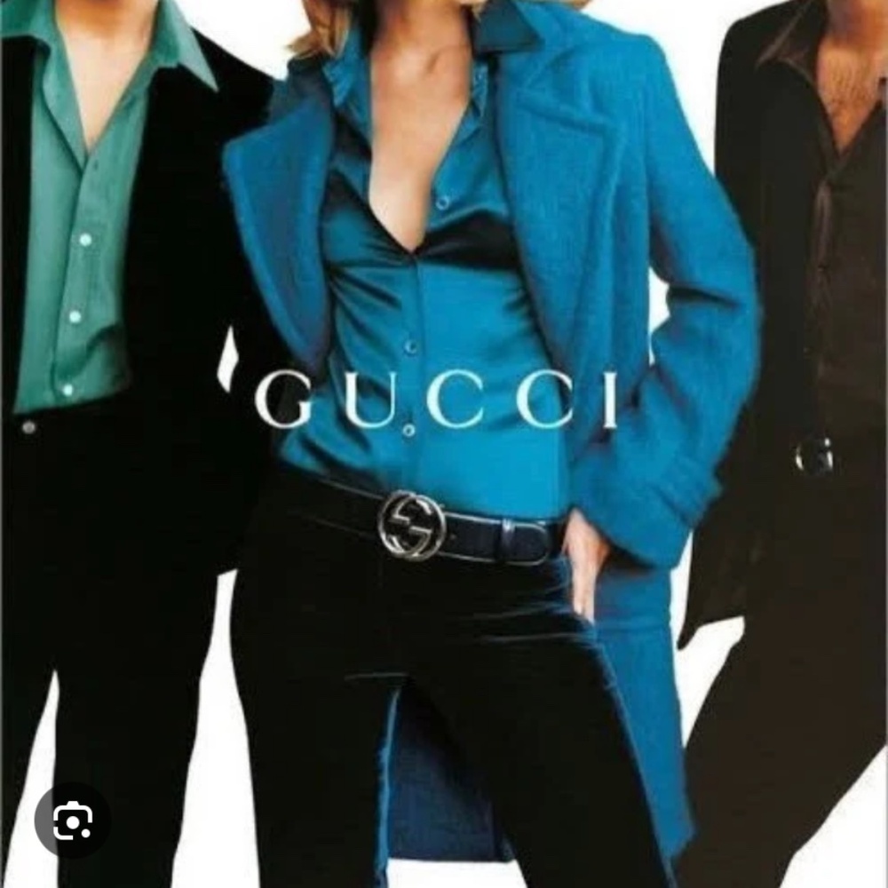 GUCCI Tom Ford c. 1990's Dark Gray Green Velvet Straight Leg Pants Size 6